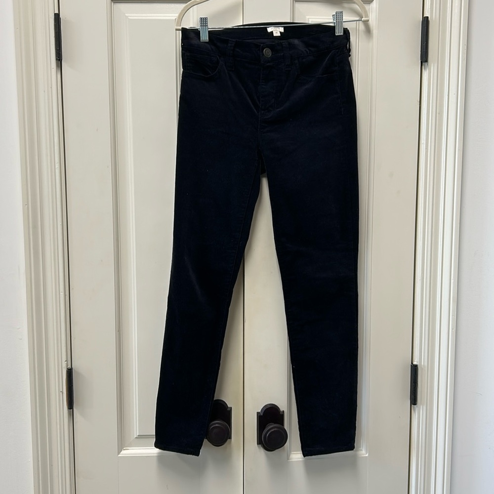 J Crew size 26 black velvet jeans